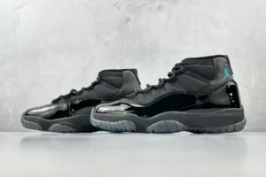 Nike Air Jordan 11 Retro '72-10' black turquoise patent leather sneakers