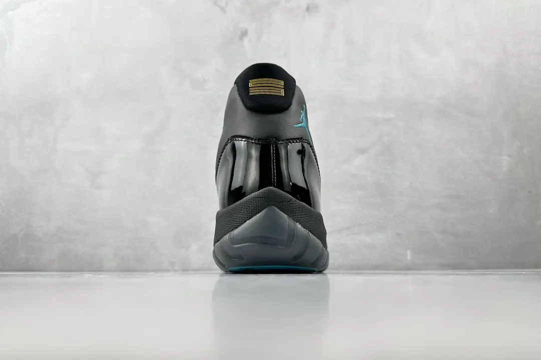 Nike Air Jordan 11 Retro Gamma Blue black gamma blue patent leather sneakers rear view
