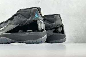 Nike Air Jordan 11 Retro Gamma Blue black blue patent leather sneakers with icy sole