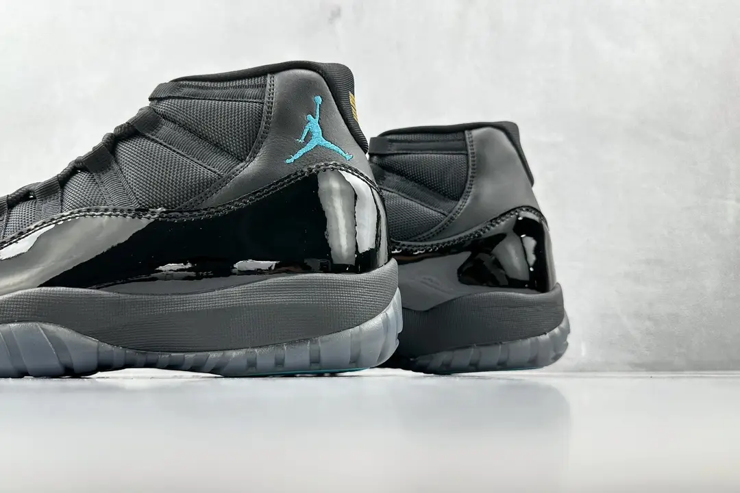Nike Air Jordan 11 Retro Gamma Blue black blue patent leather sneakers with icy sole