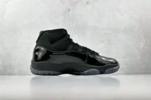 Nike Air Jordan 11 Retro Cool Grey black patent leather sneakers with mesh upper and translucent outsole