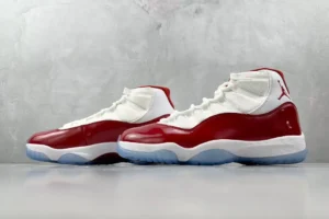 Nike Air Jordan 11 Retro Cherry varsity red white black patent leather sneakers