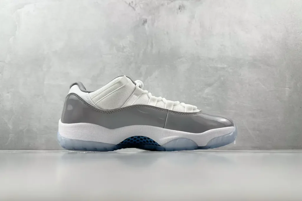 Nike Air Jordan 11 Low Georgetown white grey blue patent leather sneakers