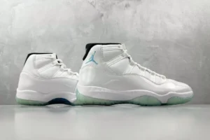 Nike Air Jordan 11 Retro Legend Blue white clear patent leather sneakers