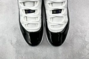 Nike Air Jordan 11 Retro Concord white black mesh and patent leather sneakers