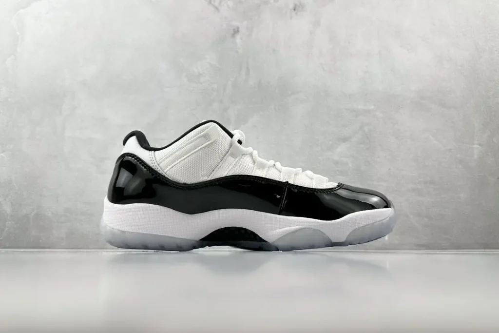 Nike Air Jordan 11 Retro Low Concord black white patent leather sneakers