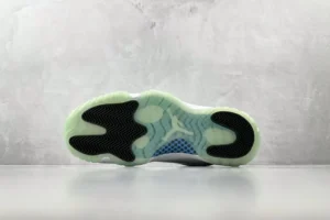Nike Air Jordan 11 Concord white black icy blue mesh rubber sole sneakers bottom view