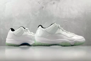 Air Jordan 11 Low Concord white black green translucent rubber sneakers