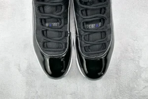 Nike Air Jordan 11 Retro Concord black white patent leather sneakers with mesh upper