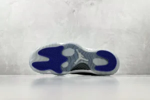 Nike Air Jordan 11 Concord white black varsity royal patent leather sneakers outsole view