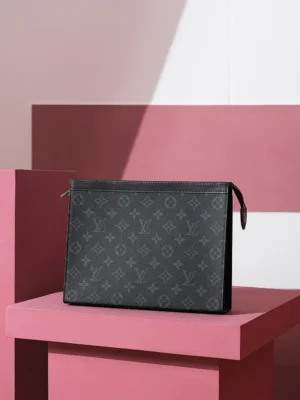 Louis Vuitton Toiletry Pouch 26 M47542 monogram canvas black leather trim bag