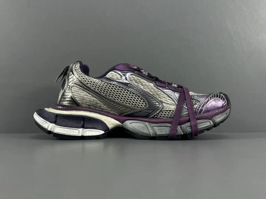 Balenciaga Track 2 Sneaker Style 550250 Purple Metallic mesh and synthetic material