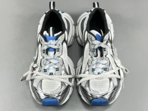 Balenciaga Track 2 sneakers white blue silver mesh leather with reflective details and cushioned sole