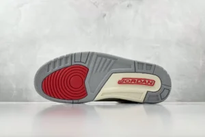 Nike Jordan 3 Retro OG 136064-061 gray red rubber outsole with JORDAN branding detail