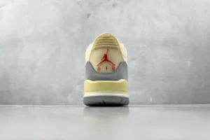 Nike Jordan 3 Retro OG 136064-071 Vintage White Red Cement Grey leather suede sneakers rear view