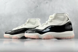 Nike Jordan 11 Retro White/Black-Peach Ice patent leather sneaker style 378037-123