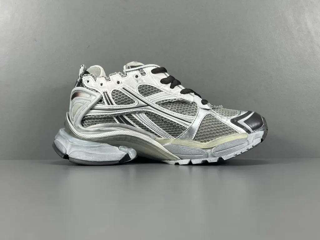 Balenciaga Track 2 Style 524039 silver gray white black mesh and synthetic sneakers
