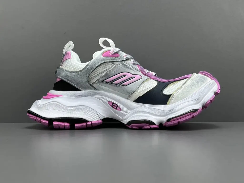 New Balance 878 Retro Style white pink black mesh leather sneakers with foam sole