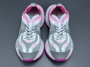 Balenciaga 13th generation CIRCUIT printed round head mesh sneakers in gray and pink, showcasing breathable design and low-cut style, featured in product listing.