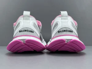 Balenciaga 13th generation CIRCUIT printed round head mesh sneakers with pink soles, showcasing the brand logo on the heel.