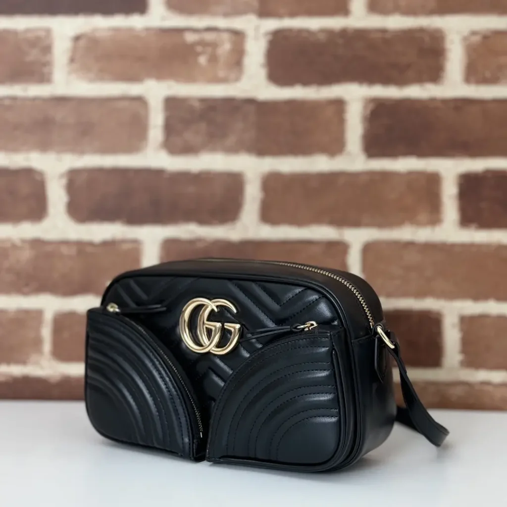 Gucci Soho Disco bag small black quilted leather gold double G logo crossbody bag