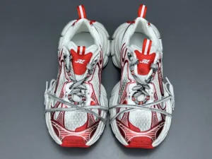 Balenciaga Track 2 sneakers white red mesh leather athletic shoes with reflective details