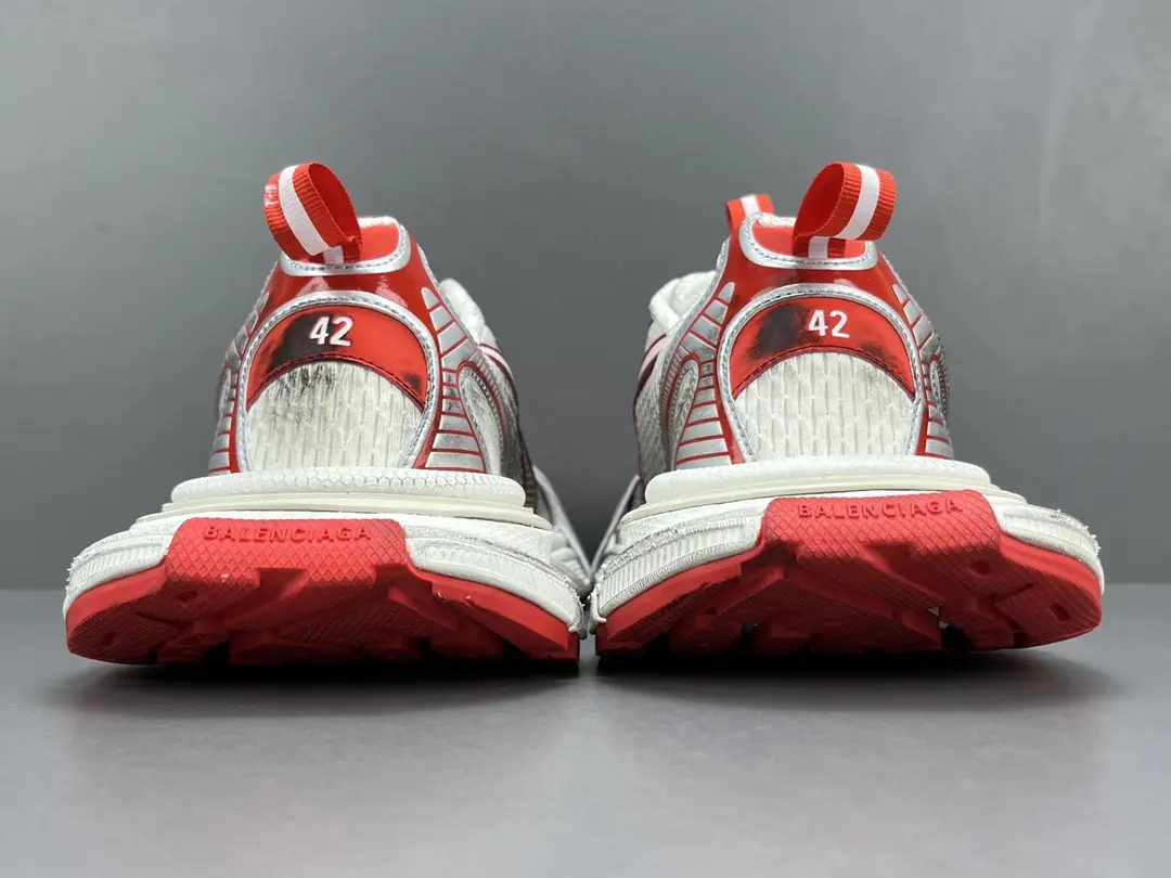 Balenciaga Track 2.0 sneakers 542023 white red mesh and synthetic material with rubber sole