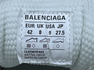 Balenciaga sneaker 734734 white leather-free material size 42 EUR, 9 USA, 8 UK, 27.5 JP