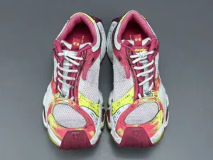 Balenciaga Track sneakers Style 542023 white pink yellow mesh and synthetic leather material