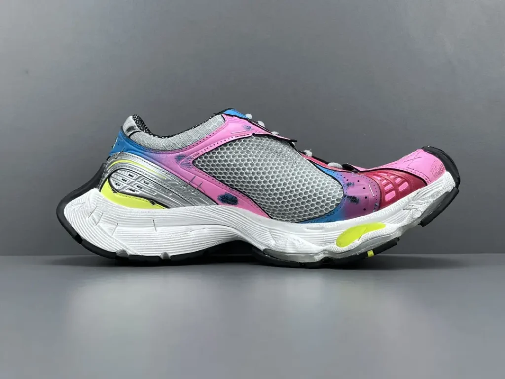 Balenciaga Runner sneaker multicolor mesh with leather overlays lace-up style shoes