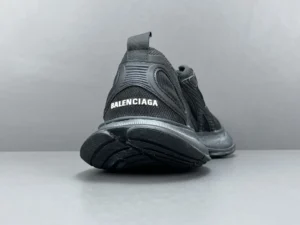 Balenciaga Smart Track sneaker black colorway synthetic mesh and rubber materials with brand logo on heel