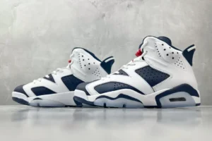 Nike Jordan 6 Retro CT8529-141 white navy varsity red leather basketball sneakers
