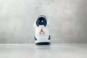 Nike Jordan 6 Retro 384664-107 White/Varsity Red-Obsidian leather sneaker back view