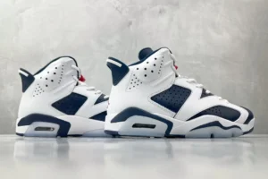 Nike Jordan 6 Retro Sport Blue CT8529-141 white and blue leather basketball sneakers