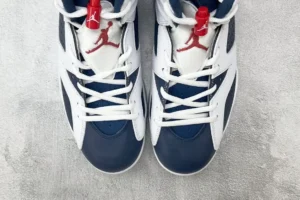 Nike Jordan 6 Retro Midnight Navy CT8529-141 white midnight navy muslin leather sneakers