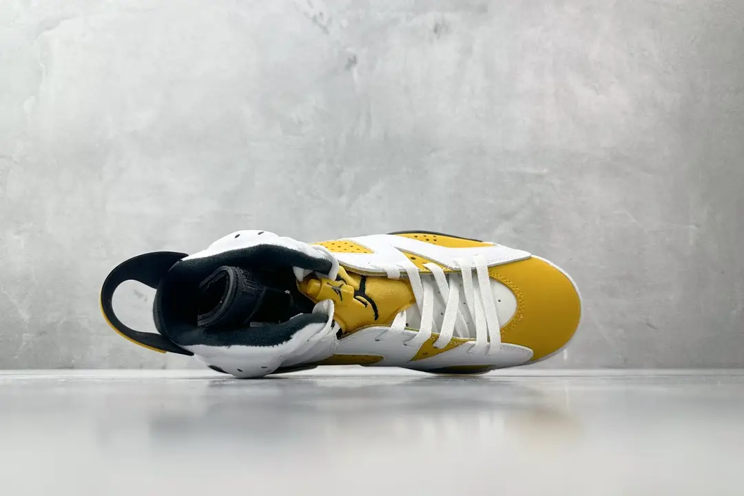 Nike Jordan 6 Retro DMP CT4954-107 Varsity Maize White Black leather sneaker top view