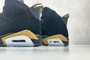 Nike Jordan 6 Retro DMP Style CT4954-007 black and gold colorway premium nubuck and leather sneakers
