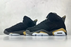 Nike Jordan 6 Retro DMP Style CT4954-007 black metallic gold nubuck leather sneakers