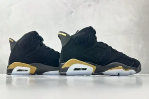 Nike Jordan 6 Retro DMP Style CT4954-007 black and gold colorway nubuck leather sneakers