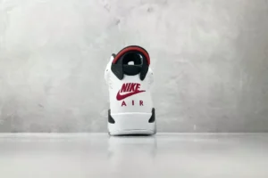 Nike Air Jordan 6 Retro 384664-160 White/Varsity Red-Black leather and synthetic sneaker rear view