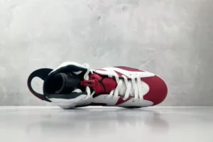 Nike Jordan 6 Retro Carmine Style 384664-061 white varsity red nubuck leather sneaker