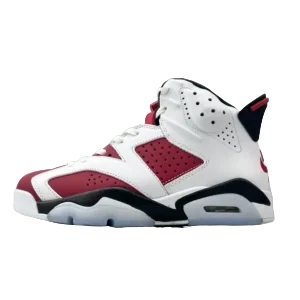 Nike Air Jordan 6 Carmine white red black leather sneakers