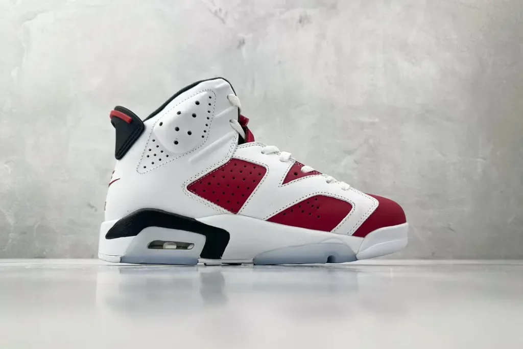 Nike Jordan 6 Retro Carmine Style CV0780-106 white varsity red black leather sneakers