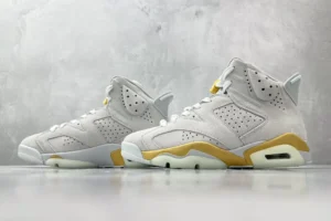 Nike Jordan 6 Retro DQ4934-100 light bone yellow white colorway premium suede sneakers