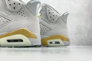 Nike Jordan 6 Retro SE DH0690-200 Light Bone Sail White golden beige suede sneakers