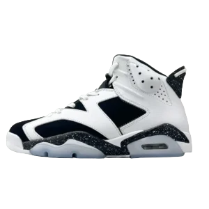 Air Jordan 6 Retro white black speckled midsole leather sneakers