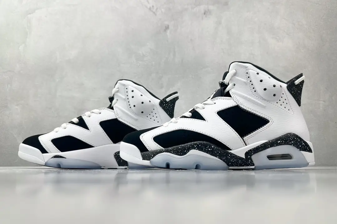 Nike Jordan 6 Retro White Black Style CT8529-063 speckled midsole leather sneakers