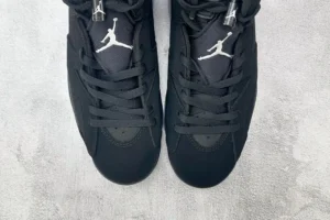 Nike Jordan 6 Retro CT8529-001 black white colorway nubuck leather sneakers top view