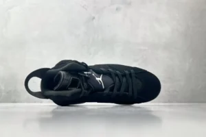 Nike Jordan 6 Retro CT8529-001 black colorway nubuck and leather sneaker with Jumpman logo