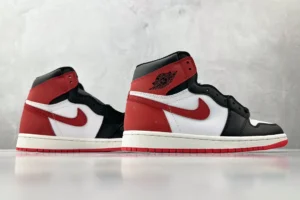 Nike Jordan 1 Retro High OG 555088-061 black red white leather sneakers with iconic Swoosh logo